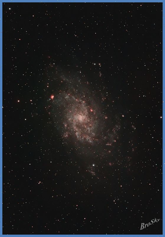 M33_070211.jpg -    Objekt: M33 - Triangulum-Galaxie    Sternbild: Triangulum - Dreieck Aufnahmeort: Senden Aufnahmedatum: 07.02.2011 Belichtung: 16 x 300 sec Optik: Takahashi 120 TSA mit TS 2,5'' Flattener Kamera: Canon 400D Astro mit Lumicon Deep Sky Filter 