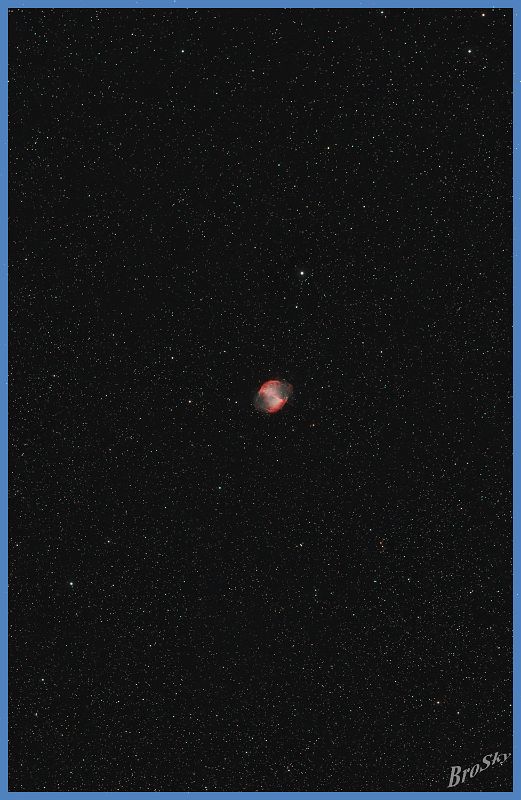 M27_020811.jpg -    Objekt: M27 - Hantelnebel    Sternbild: Vulpecula - Füchschen Aufnahmeort: Senden Aufnahmedatum: 02.08.2011 Belichtung: 25 x 300 sec Optik: Pentax SDHF 75 mm Kamera: Canon 400D Astro mit Hutech IDAS V4 Filter 