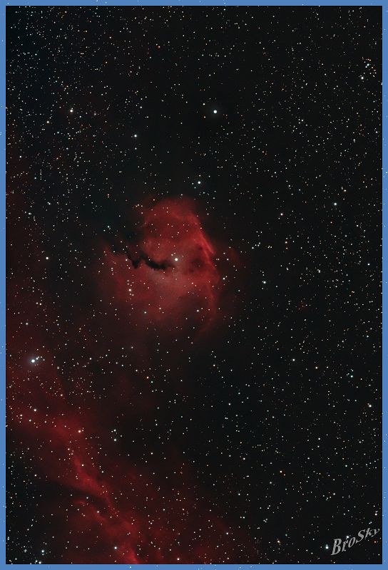 Sh292_070211.jpg -    Objekt: Sharpless 292 - Kopf des Möwennebels    Sternbild: Monoceros - Einhorn Aufnahmeort: Senden Aufnahmedatum: 07.02.2011 Belichtung: 16 x 300 sec Optik: Takahashi 120 mm TSA mit 2,5'' TS-Flattener Kamera: Canon 400D Astro mit Lumicon Deep Sky Filter 